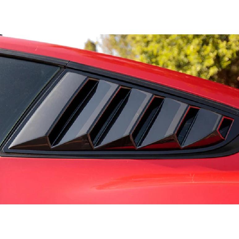 Rear Quarter Window Louvers For Ford Mustang 2015- Side Vent Shutter Cover Trim Car Accessories Carbon Fiber Look