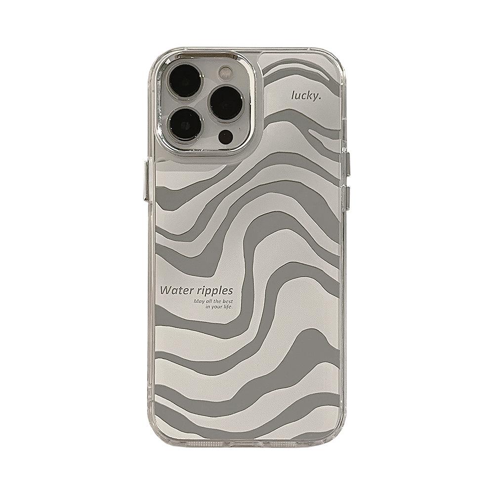 Abstract Mirror Iphone16 IPhone Case 15promax Simple 13 High End 11 Makeup Mirror 12 Zebra Pattern