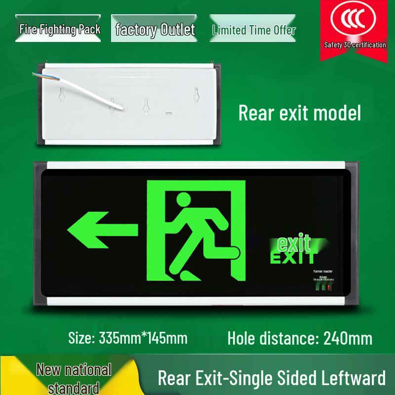 LED Fire Emergency Exit Sign with Plug-In for Evacuation Routes