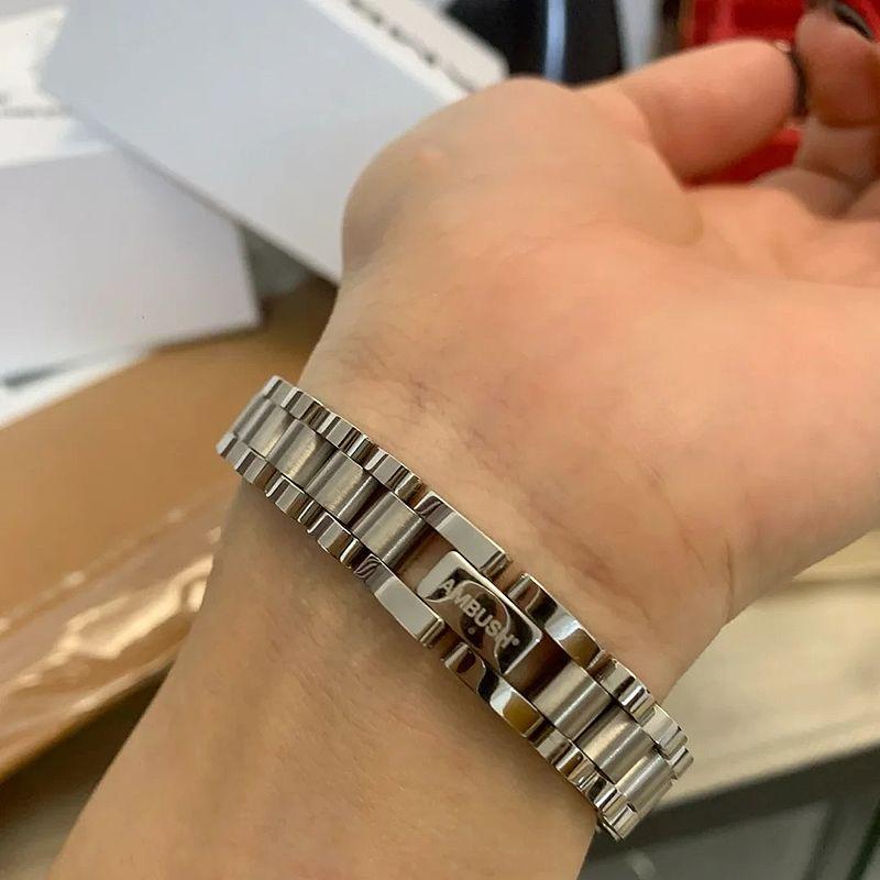 AMBUSH Strap Bracelet Men's Stainless Steel Simple Neutral Light Luxury Bracelet Temperament Wrist Accessories Do Not Fade