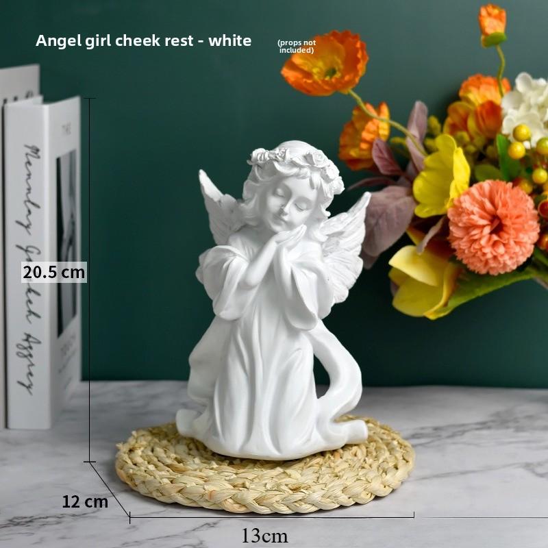 European Vintage Resin Angel Statue Fairy Garden Sculpture for Home Desk Shelf Decor Romantic Gift Collection