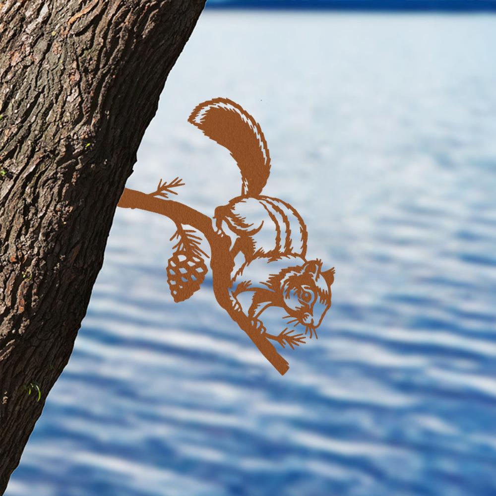 Metal Contour Chipmunk Silhouette Garden Stake Make Your Outdoor Spaces Come Alive with This Adorable Metal Chipmunk Silhouette