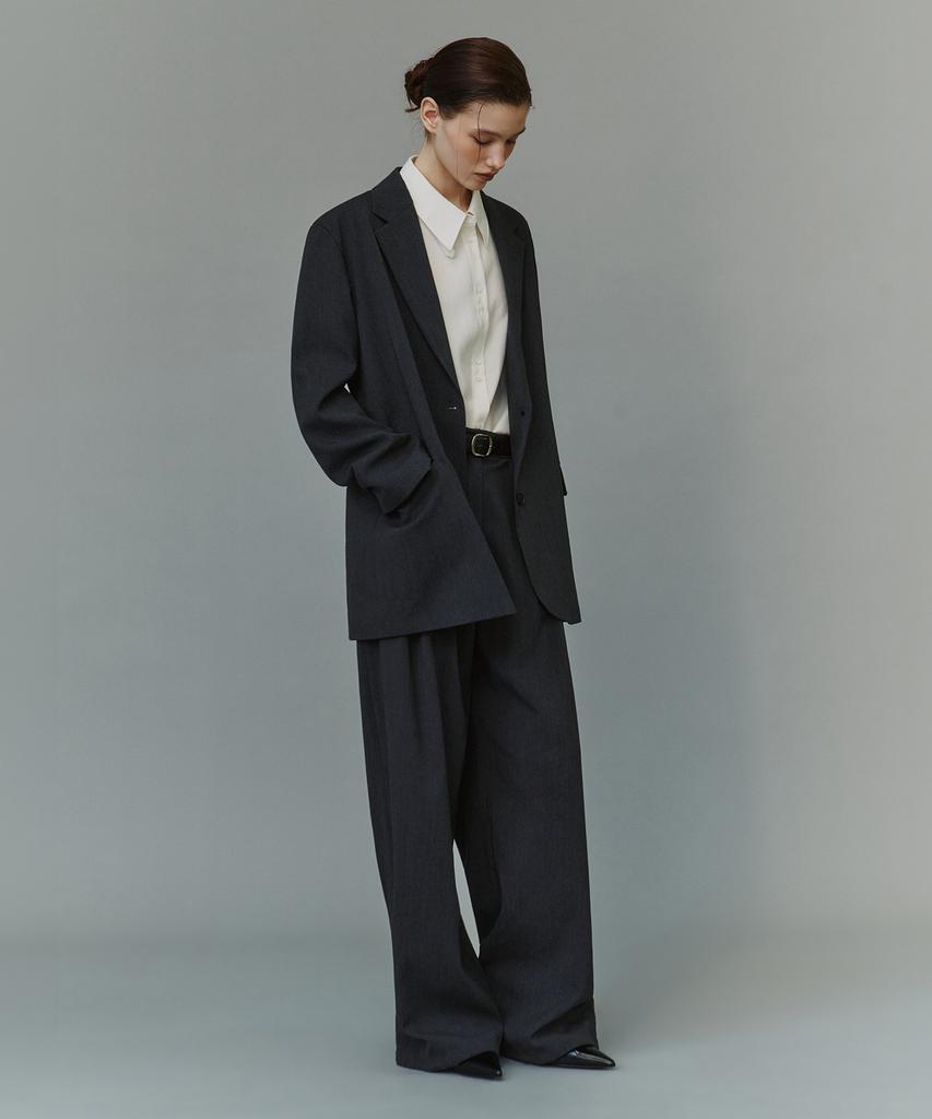 SIYAZU Si Gentle Tailored Blazer Setup_Charcoal