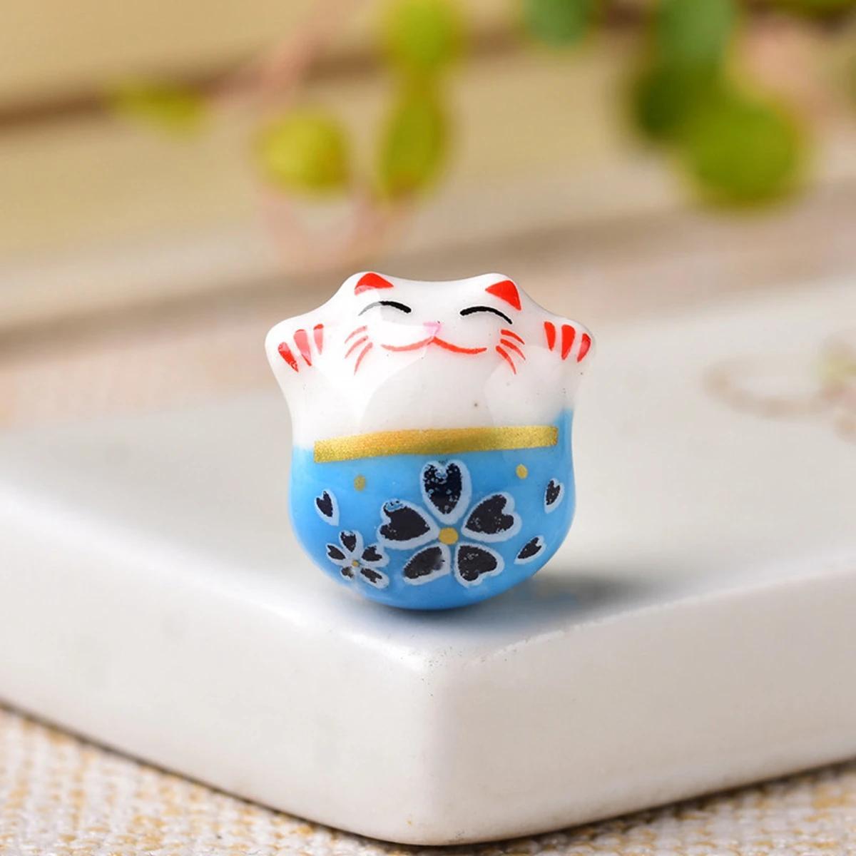 

10pcs 14mm Through Hole Fortune Cat Raise Claws Ceramic Porcelain Loose Beads For Jewelry Making Accessories DIY Crafts Findings Creativity Beads 14mm-10pcs