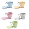 Outdoor Folding Drinking Cup with Lid and Carabiner 180ml Travel Mug Folding Silicone Cup for Camping Kitchen Enduring