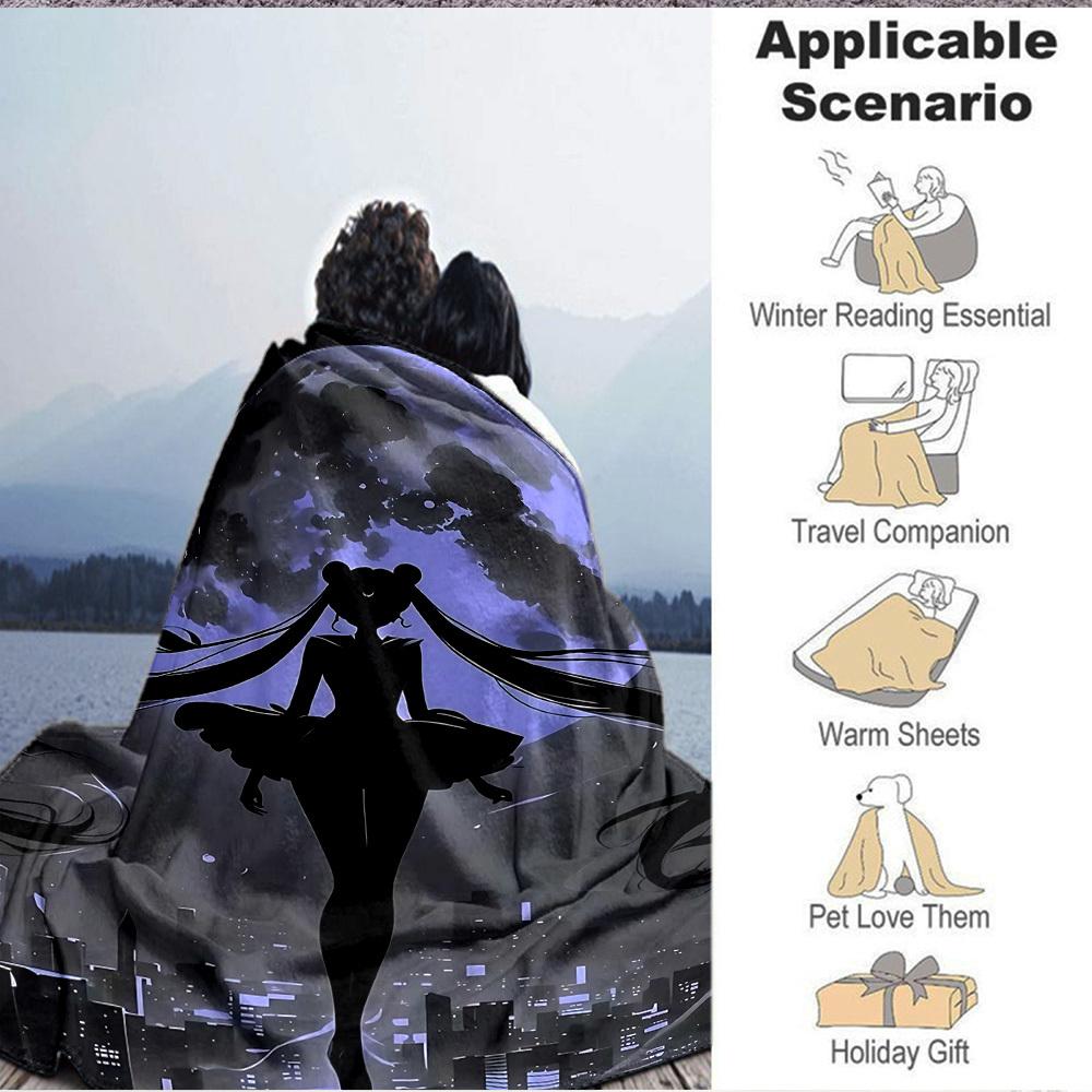 1PC Sailor Moon Blanket, Throw For Sofa, Bed, Travel, Camping, Livingroom,