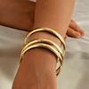 3Pcs Chunky Metal Cuff Bangles Bracelets Set Hiphop Textured Fashion Stackable Bangles Jewelry For Women Party Jewelry
