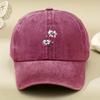 Twopiece Floral Print Womens Widebrim  Cap Distressed Washed Hat Mens Americanstyle Widebrim Vintage Cap