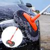 Car Washing Mop with Rotating Double Brush Head Telescopic Retractable Design Double Layer Car Wash Brush for Easy Cleaning Rags