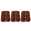 3 Pcs 6 Holes Silicone Baking Mold Semi Sphere Chocolate Bombs Mold for Cake Pudding