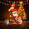 6.8FT Inflatable Christmas Toy Holiday Festive Gift Santa Band Reindeer Snowman Penguin LED Lights Decoration Xmas Yard Decor