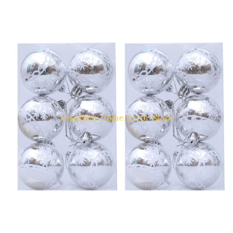 92MF 12Pcs Shatterproof Christmas Baubles Ball Hanging Ornament Christmas Tree Decoration For Wreath Mantels Winter Holiday