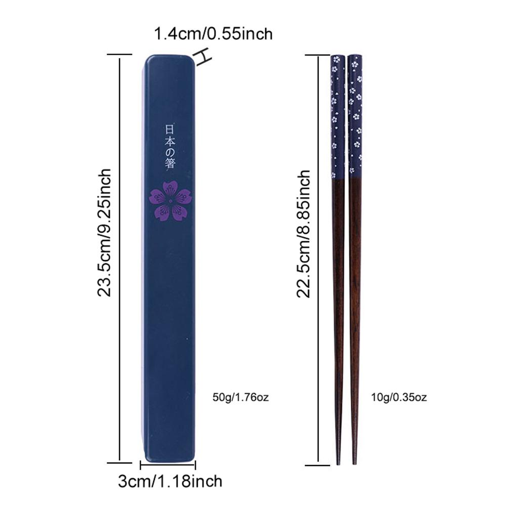 1Set Japanese Chopsticks Travel Camping Wooden Chopsticks Set With Case Reusable Sushi Sticks for Food Kitchen Tableware