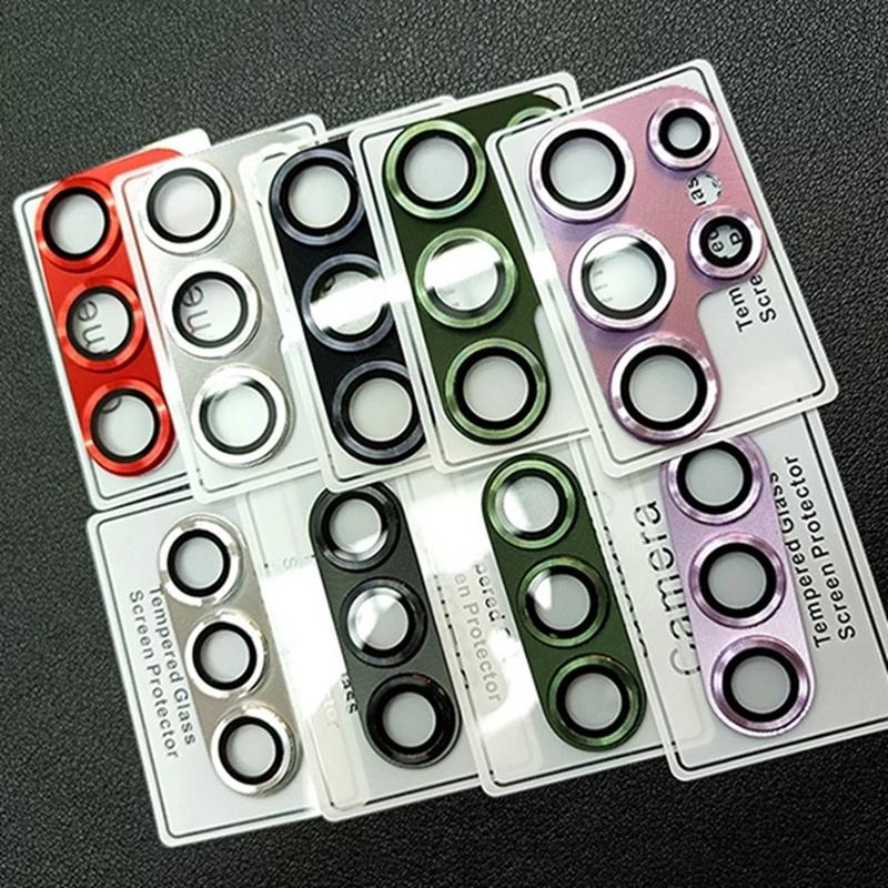 S23ultra Metal Full Cover Camera Lens Protector For Samsung Galaxy S24 S23 Ultra S23+ S23 Plus Protective Len Cap Tempered Glass