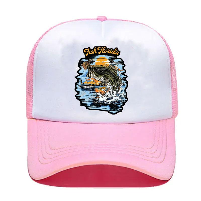 For Fishing Fish Logo Mesh Trucker Hat Fashion Unisex Women Advertising Travel Team Baseball Caps Truker Hats Snapback Cap