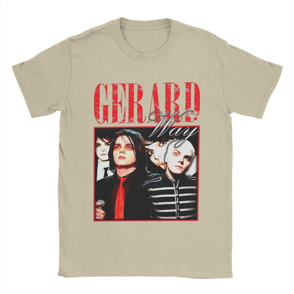 Gerard Way MCR T-shirt dla mężczyzn Casualowe 100% bawełniane koszulki Okrągły dekolt Krótki rękaw T-shirt Unikalna odzież