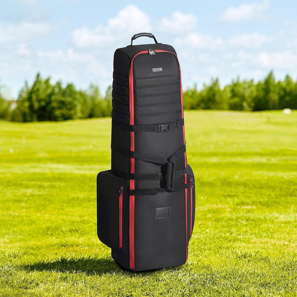 Golf Club Travel Bag Golf Luggage Case Cover with Wheels 1800D Oxford