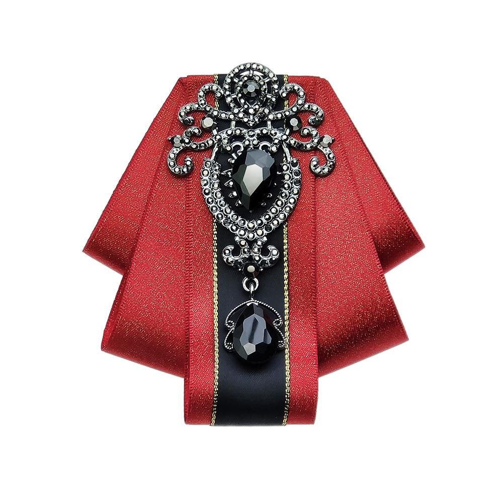 Men's Formal Large Diamond Lapel Pin & Bow Tie Brooch - Wedding & British Style Attire