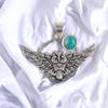 Natural Gemstone 925 Solid Silver Designer Jewelry Pendant 1.48" Christmas Gift CP-17