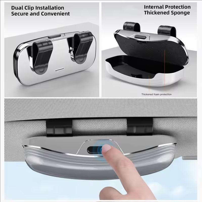 TVE4 Car Visor Sunglasses Glasses Case Glasses Holder Clip Box Accessories For Mercedes Benz AMG GLC W203 W206 W220 W205 W211 W212