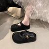 Inner heightening platform princess lace shoes women's 2025 autumn new slippers flat-bottomed sports and leisure mesh breathable semi-drag