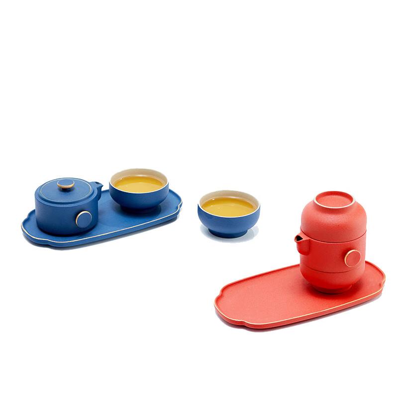 Chinese Style Matte Glaze Tea Set with Tray