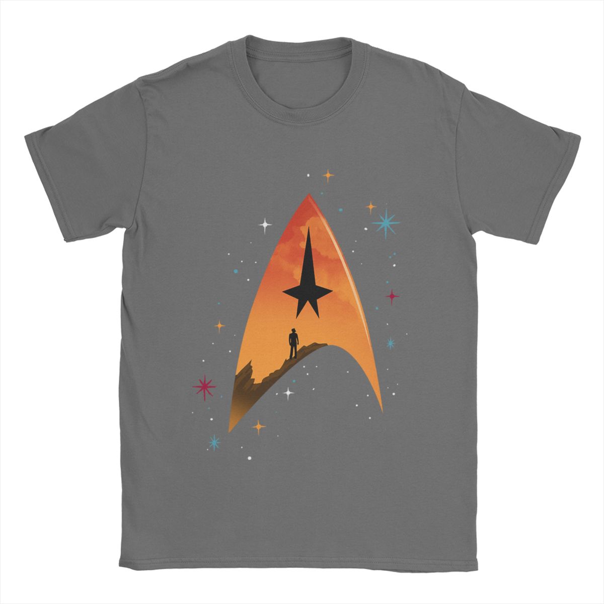 

Футболки Star Trek Чоловічі Чиста Бавовна Смішна Футболка Круглий Виріз Коротка Рукава Одяг Подарунок на День Народження XXXXL темно-сірий колір