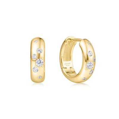 ANIA HAIE Gold Small Chubby Sparkling Huggie Hoop Earrings 925 Silver E065-04G
