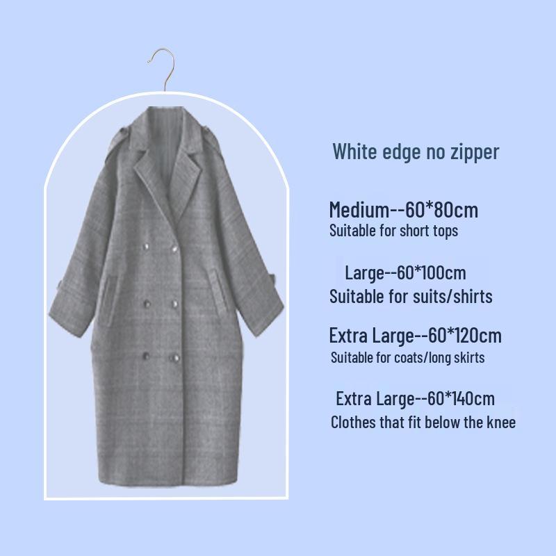 

Водонепроницаемый подвесной чехол от пыли для одежды из ЭВА - Видимый мешок для защиты костюмов и пальто 80 cm