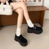 2025 Spring and Autumn New Retro Small Man Height Increase with Skirt JK Student Single Shoes Platform Muffin Big Head Shoes Children