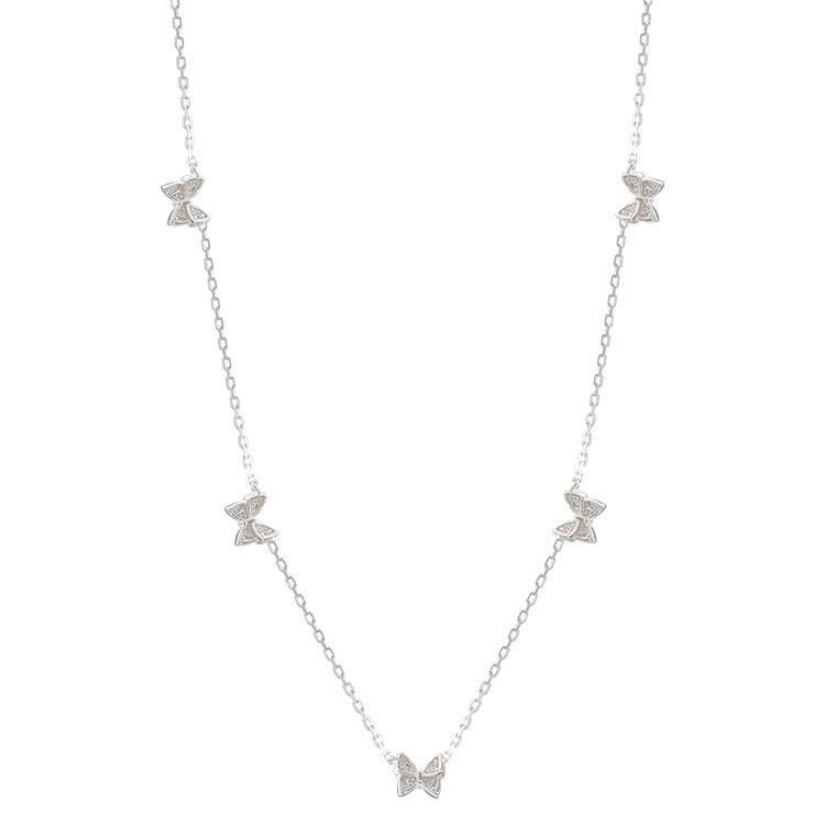 Elegant S925 Sterling Silver Butterfly Necklace - Korean Style Clavicle Chain for Women, Versatile & Trendy