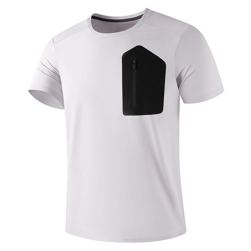 Men's Ice Silk Quick-Dry Cycling T-Shirt - High Elastic, Lightweight, Breathable, Short Sleeve, Round Neck Sportswear Top