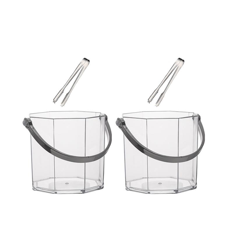 900ml 2pcs Set Red Wine Beer Cocktail Buckets Insulated Transparent Glassware Glass Champagne Barrel Bar KTV Ice Granule Bucket