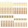 Set di Stoviglie Dorate da 32 Pezzi Posate in Acciaio Inossidabile Manico in Bambù Naturale Set di Posate Coltello da Tavola Forchetta Cucchiaio Set di Stoviglie