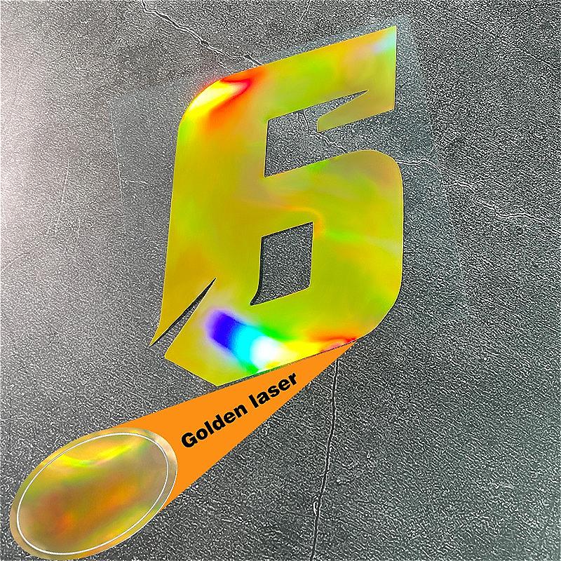 1PC Gold Laser Motorcycle Arabic Numerals Sticker Waterproof for Motorbike Fuel Tank Front Fairing Helmet Universal Vinyl Decal