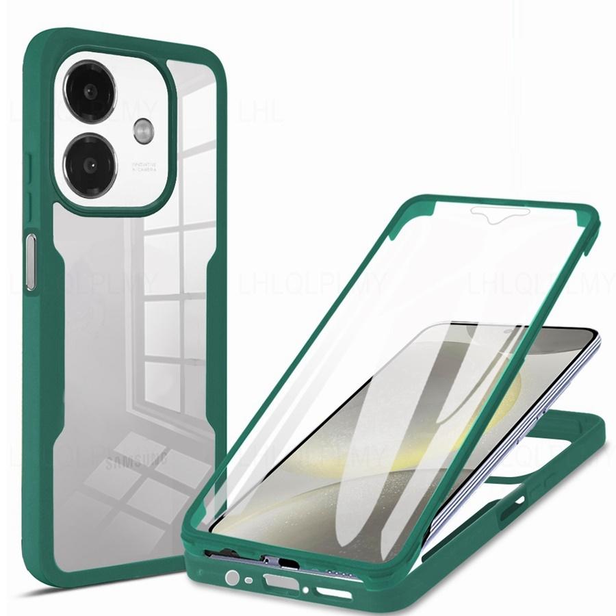

Защитный противоударный чехол с защитой спереди и сзади для OPPO Reno 13 Pro 5G 13F 15F 15 A6X A6 A3 A3X 14 14F A5 A5X Realme C75 C85 360 Полное покрытие Reno 13F 5G зелёный