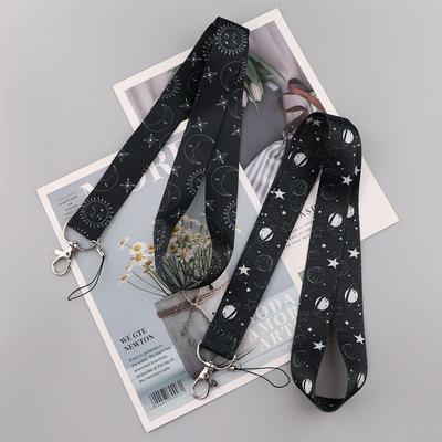 Office Supply Vintage Sun and Moon Card Holder Stars Lanyard Keyrings Phone Neck Strap Hanging Rope Badge Holder ID Card Holder