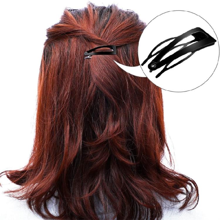 Simple Designs Metal Hair Clip with Double Grip Snap Barrettes for Women Hair Secure Hold and Electroplated Color