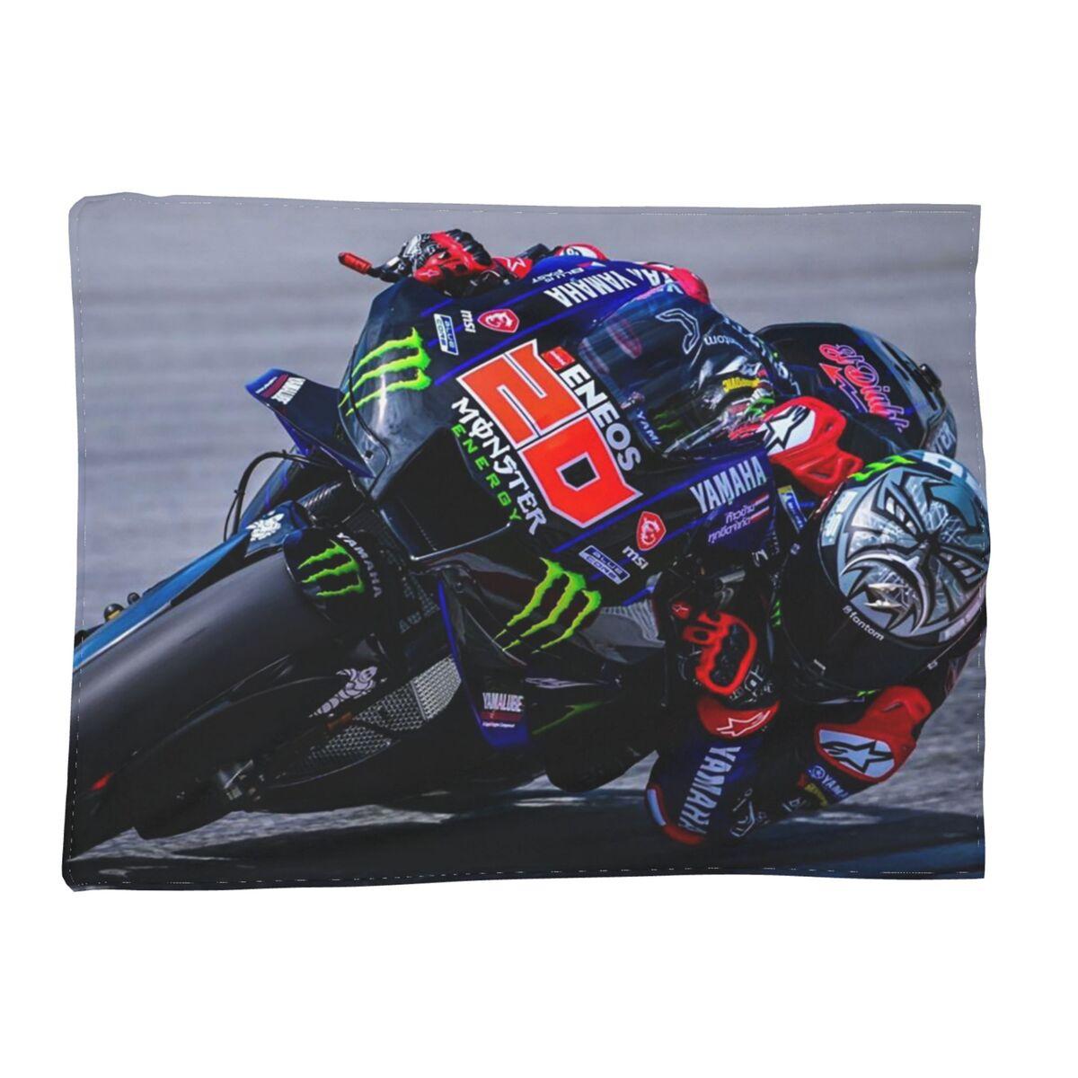 Fabio Quartararo French Motorcycle Racer Blankets Soft Warm Flannel Throw Blanket Cover for Living room Picnic Travel Home Sofa 30x40in