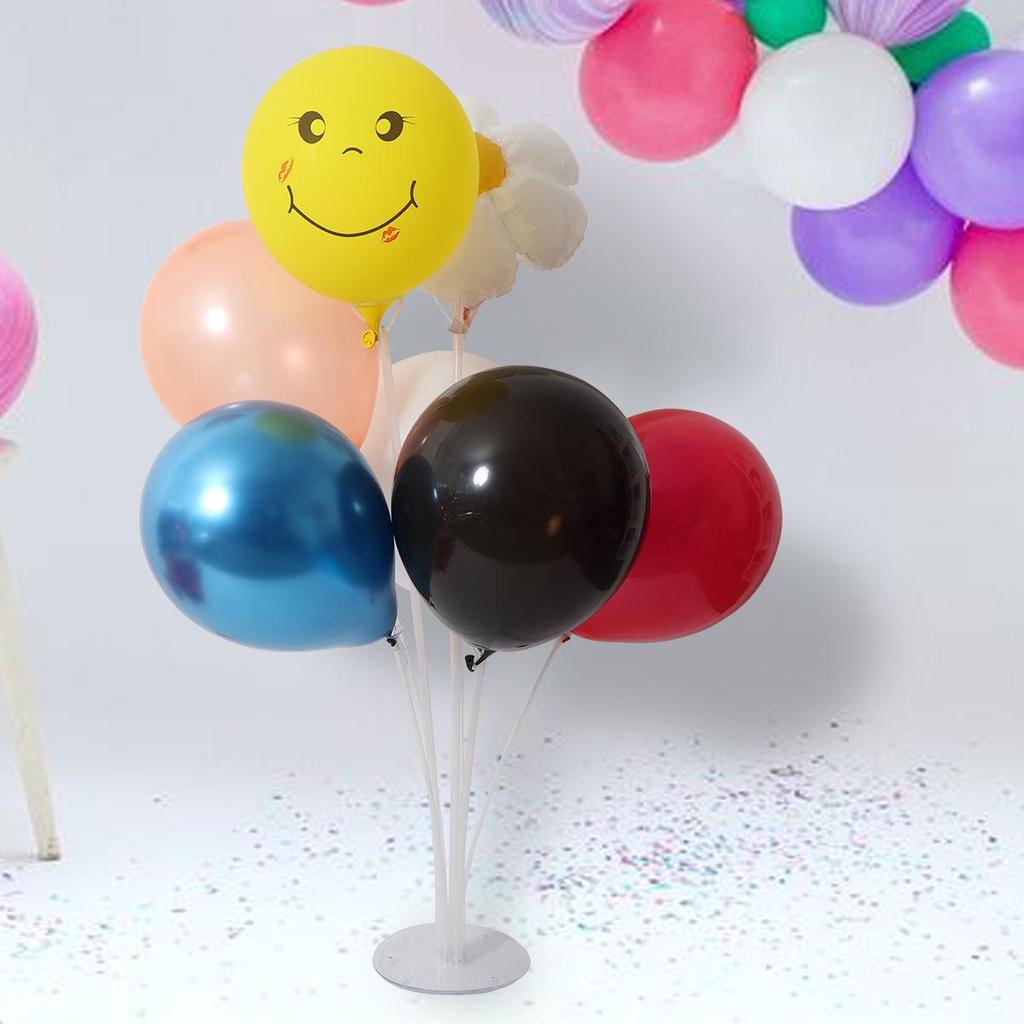 Balloon Column Base with Assorted Shaped Balloons - Aluminum Film & Latex for Decorative Layouts & Floating Crystal Table Displays