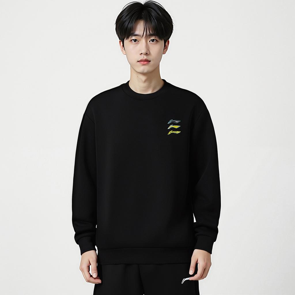 Li Ning Casual Loose Round Neck Logo Skin-Friendly Soft Sweatshirt Unisex sweatshirt AWDVH01-1