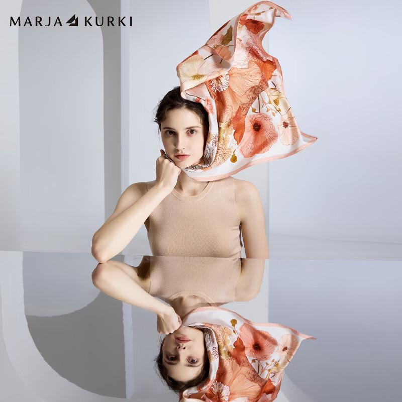 

MARJA KURKI Double-Sided Mulberry Silk Square Scarf 68x68cm