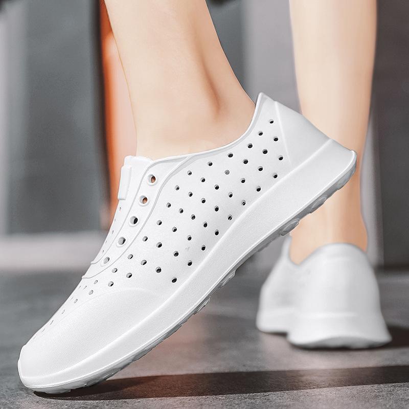 LUCHI Summer Couple Sports Hole Shoes Casual Beach Hollow Korean Version Breathable Men's and Women's Cool Slippers