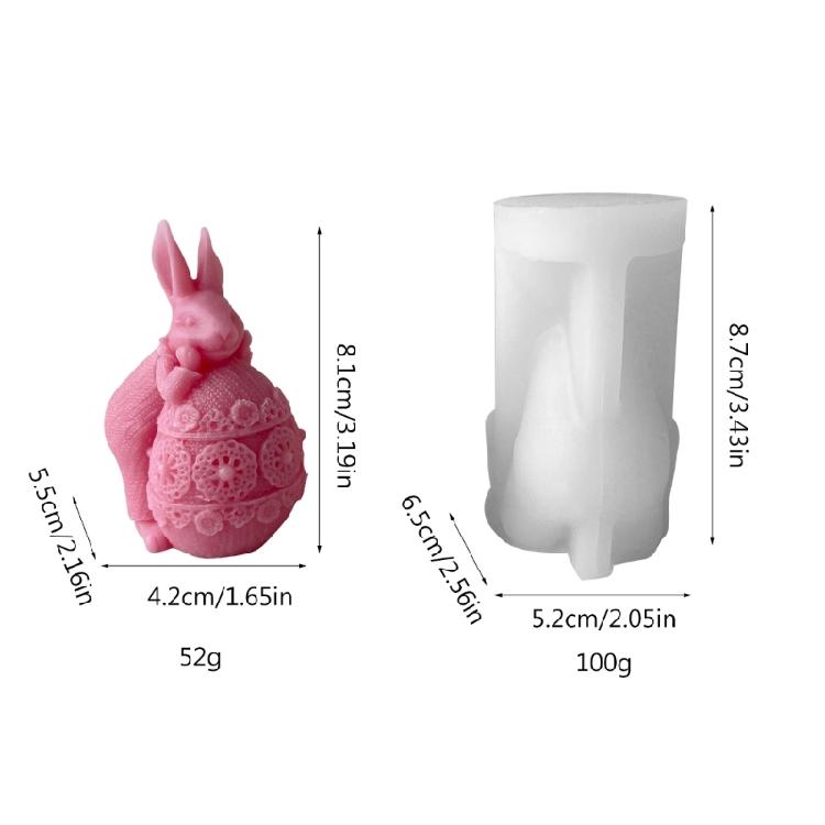 3D Rabbit Candle Soap Mould Handmade Candles Aroma Wax Soap Molds for Decoration
