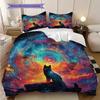 Wolf Pattern Bedding Quilt Set Quilt Cover Pillowcase Home Decoration Birthday Gift (1 * Duvet Cover + 2 * Pillowcase, Without Core)