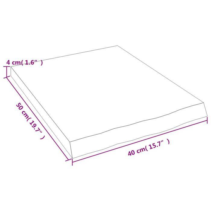 VidaXL Étagère murale marron clair 40x50x4 cm bois chêne massif traité 363633