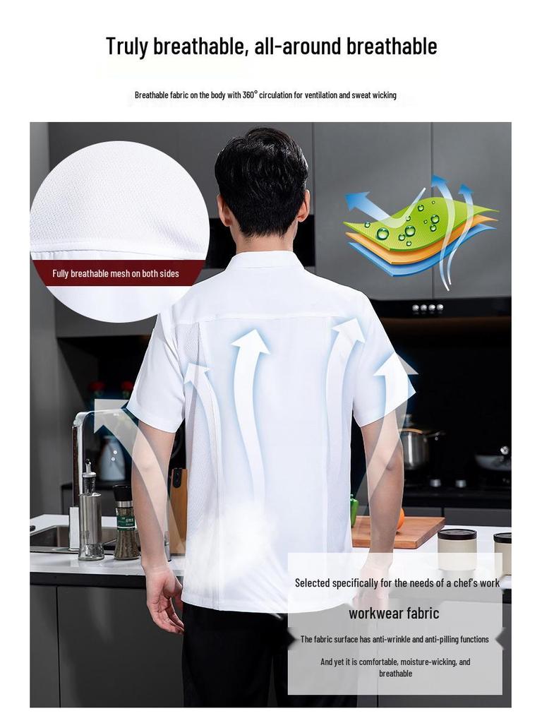 Summer Short Sleeve Chef Uniforms for Restaurants and Catering