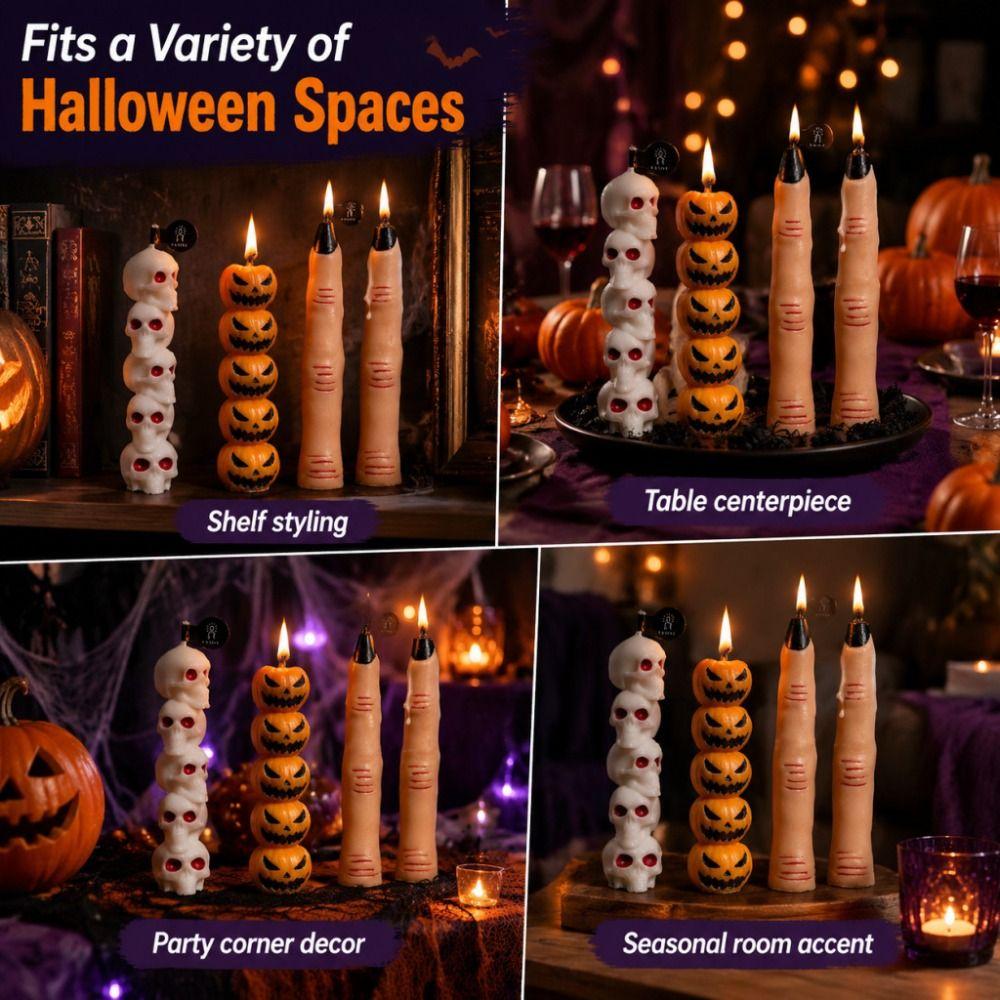Multi-Style Candle Molds 3D Pumpkin Skull Molds Shapes Broken Finger Molds  Plaster Crafts