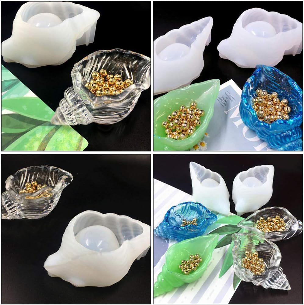 Snäckformar i olika storlekar DIY Sjöstjärna Gipsbricka Snäcka Ljuskopp Ljusstake Betong Silikonform