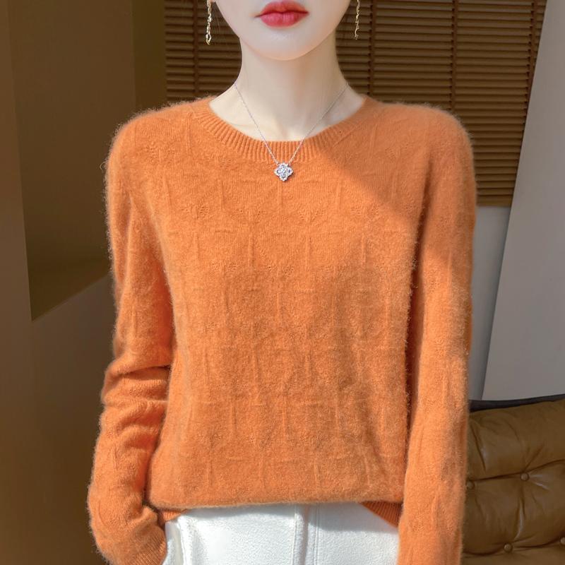 Women's Cashmere Sweater Qinghe Cashmere 30% Cashmere 70% Wool Women's Autumn and Winter Cashmere Pullover Soft and Warm